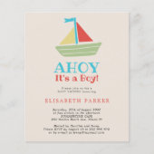 Budget Ahoy Es ist ein Baby-Dusche Einladung (Vorderseite)