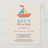 Budget Ahoy Es ist ein Baby-Dusche Einladung (Vorderseite)