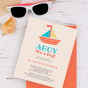 Budget Ahoy It's a Boy Baby-Shower-Einladung