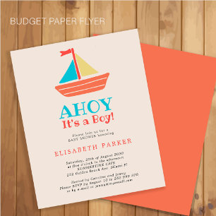 Budget Ahoy It's a Boy Baby Shower Einladungsflyer Flyer