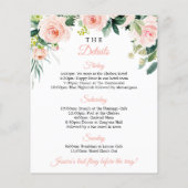 Budget Airy Blush Wochenende Einladung (Rückseite)