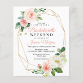 Budget Airy Blush Wochenende Einladung (Vorderseite)