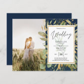 Budget All-in1 FOTO Greenery Wedding RSVP QR CODE (Vorne/Hinten)
