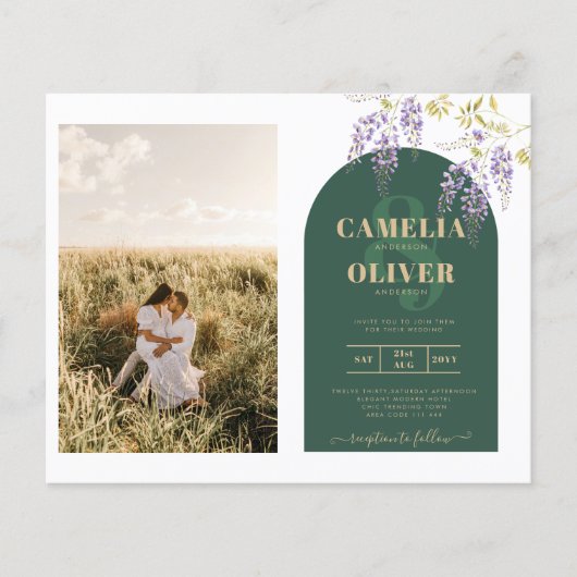 Budget All-in1 FOTO Wedding Wisteria QR Code INV (Vorderseite)