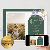 Budget All-in1 FOTO Wedding Wisteria QR Code INV Einladung