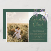 Budget All-in1 FOTO Wedding Wisteria QR Code INV Einladung (Vorne/Hinten)