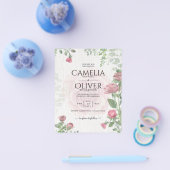 Budget All-in-1 Dusty Pink Roses Floral Wedding Flyer (Einzeln)