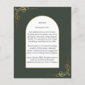 Budget All-in-1 Gold Akzente Hochzeitsreise INVITE Flyer (Hinten)
