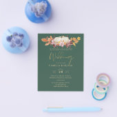BUDGET All-in-1 Herbst Pumpkin Green Gold Wedding Flyer (Einzeln)