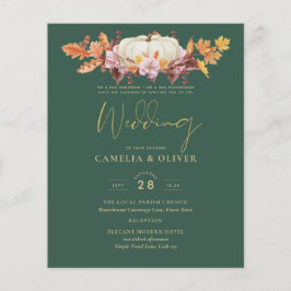 BUDGET All-in-1 Herbst Pumpkin Green Gold Wedding Flyer