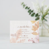 BUDGET All-in-1-Herbstlaub Terracotta Wedding Postkarte (Stehend Vorderseite)