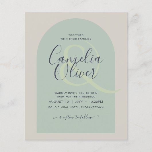 BUDGET All-in-1-Hochzeitsskript Ampersand Arch Flyer (Vorne)