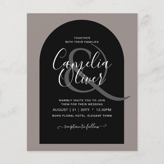 BUDGET All-in-1-Hochzeitsskript Ampersand Arch Flyer (Vorne)