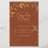 Budget All-in-1 Rustic Terracotta GOLD Wedding Flyer (Vorne)