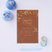 Budget All-in-1 Rustic Terracotta GOLD Wedding Flyer (Einzeln)