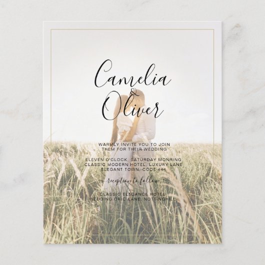 Budget All-in-1 Rustic Terracotta GOLD Wedding Flyer (Vorne)