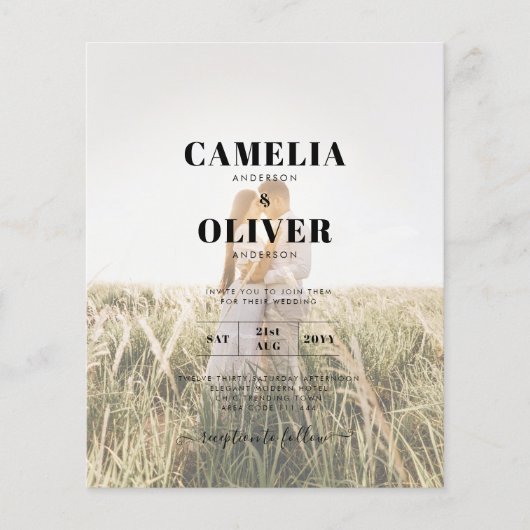 Budget All-in-1 Rustic Terracotta GOLD Wedding Flyer (Vorne)