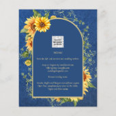 BUDGET All-in-1 Rustikale Sonnenblumen BLAU Hochze Flyer (Hinten)