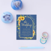 BUDGET All-in-1 Rustikale Sonnenblumen BLAU Hochze Flyer (Einzeln)