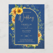 BUDGET All-in-1 Rustikale Sonnenblumen BLAU Hochze Flyer (Vorne)