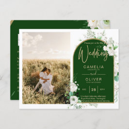 Budget All-in-1 White Roses Green Wedding QR Code