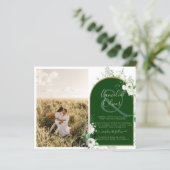 Budget All-in-1 White Roses Green Wedding QR Code (Stehend Vorderseite)