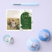 Budget All-in-1 White Roses Green Wedding QR Code Flyer (Einzeln)