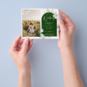 Budget All-in-1 White Roses Green Wedding QR Code Flyer (Gruppe)