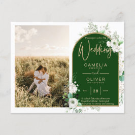 Budget All-in-1 White Roses Green Wedding QR Code Flyer