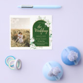 Budget All-in-1 White Roses Green Wedding QR Code Flyer (Einzeln)