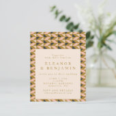 Budget All-in-One Art Deco Gold Hochzeit Einladung (Stehend Vorderseite)