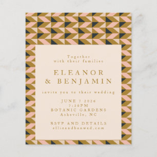 Budget All-in-One Art Deco Gold Hochzeit Einladung