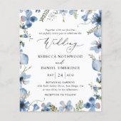 Budget All-in-One Dusty Blue Wedding Einladung (Vorderseite)