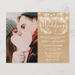 Budget All In One Kraft-Foto-Hochzeitseinladung