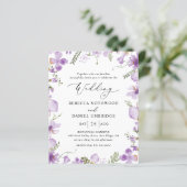 Budget All-in-one Lavender Wedding Einladung (Stehend Vorderseite)