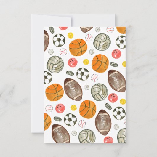 Budget Alle Star Sports Balls Team Kinder Junge Ge Mitteilungskarte (Rückseite)