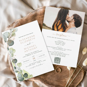 Budget Alles in einem Eukalyptus QR Code Hochzeit