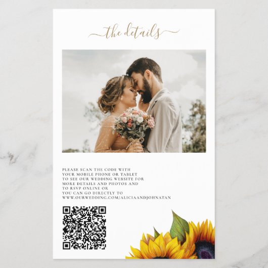 Budget alles in einem Foto Details Hochzeitseinlad Flyer (Hinten)