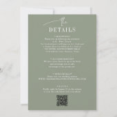 Budget alles in einem + QR-Code Sage Green Wedding Einladung (Rückseite)