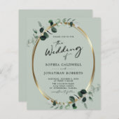 Budget Alles in einer Eukalyptus-Seite Einladung (Vorne/Hinten)