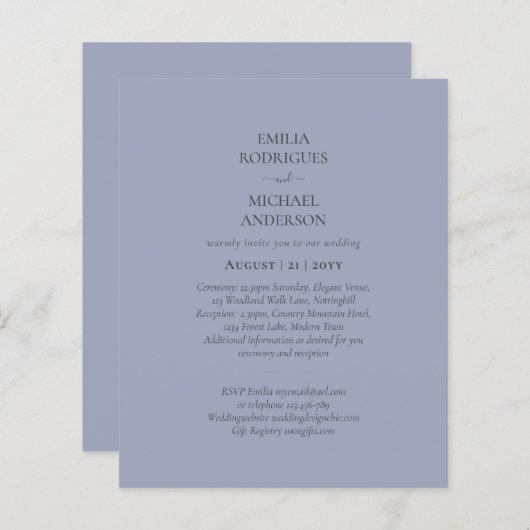 Budget Alles in einer RSVP-Detailregistrierung (Vorne/Hinten)