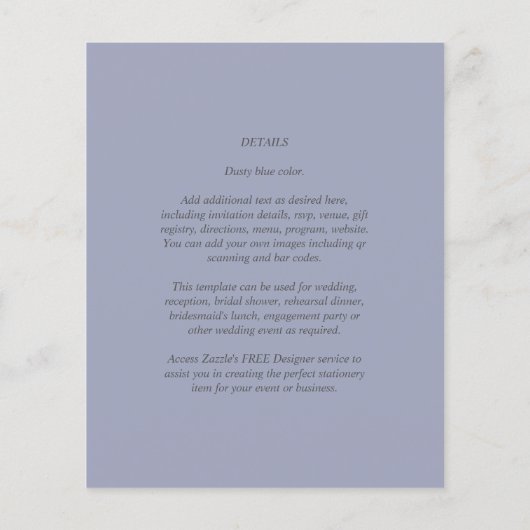 Budget Alles in einer RSVP-Detailregistrierung (Rückseite)