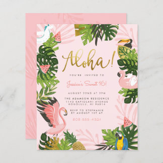 Budget Aloha Hawaii Tropical Gold Geburtstagsparte
