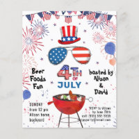 BUDGET American Flag 4. JULY GRILLEN Party Einladu