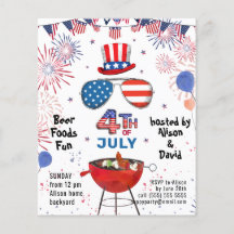 BUDGET American Flag 4. JULY GRILLEN Party Einladu