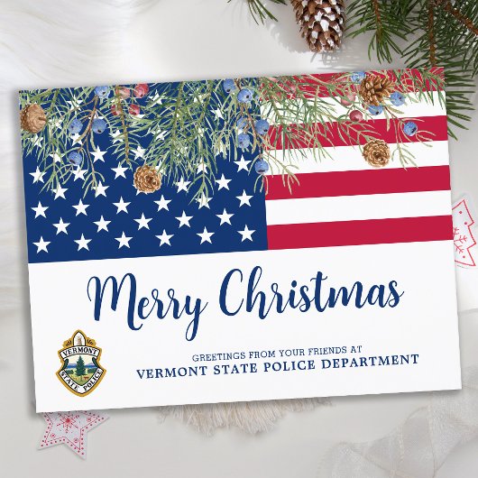 Budget American Flag Firmenlogo Weihnachten Postkarte