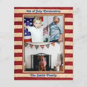 BUDGET - Amerikanische Fahne 4. JULI-Party Einladu Flyer