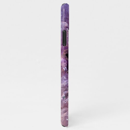 Budget Amethyst Crystal Agate Mit Monogramm Pink iPhone Hülle (Rechte Seite)