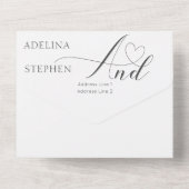 Budget Amperand Elegant Script QR Code Hochzeit All In One Einladung (Rückseite)