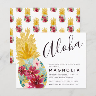 Budget-Ananas-Blumen-Hochzeitsshower-Einladung
